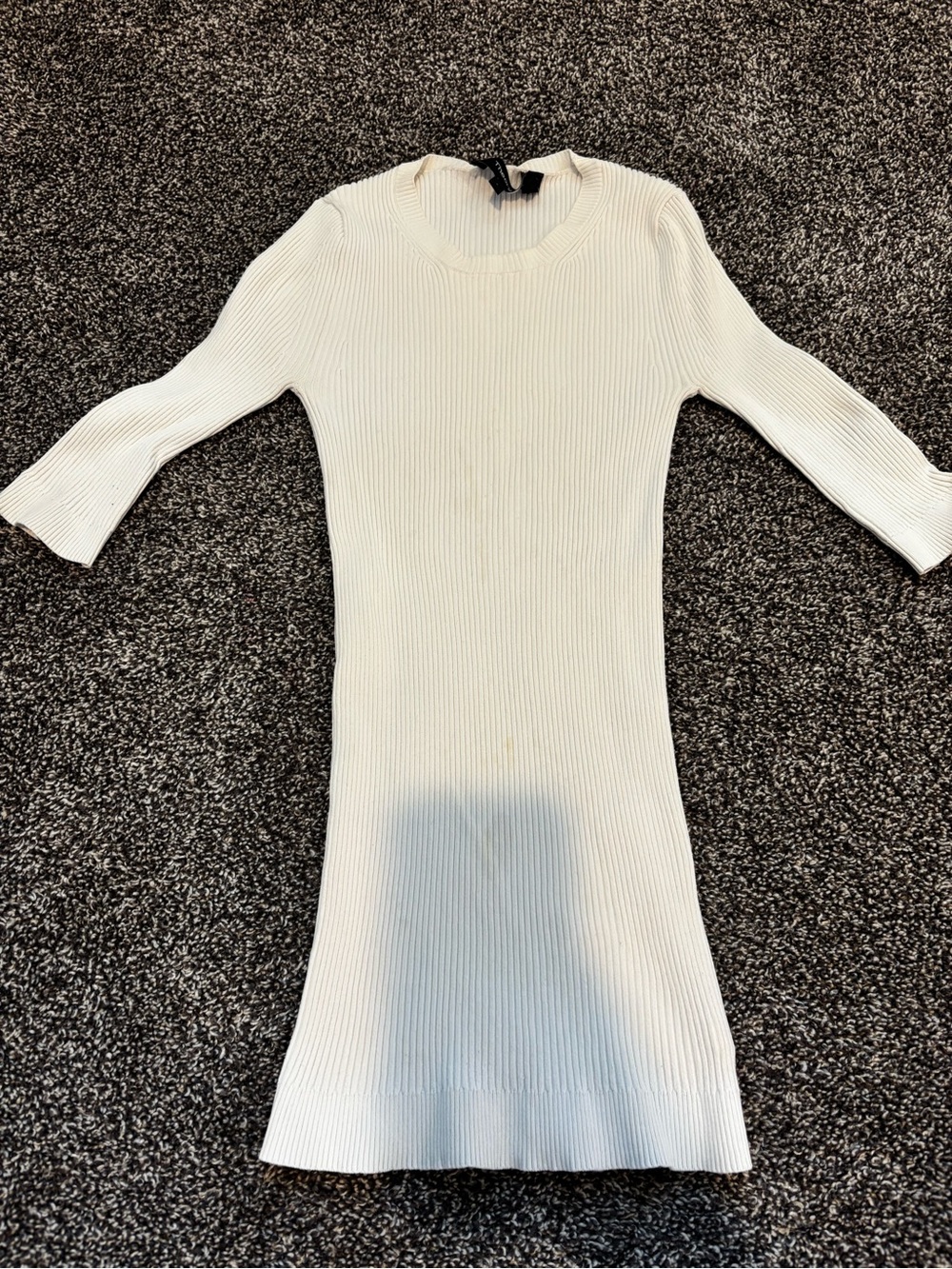 Theory Cream Ribbed White Top